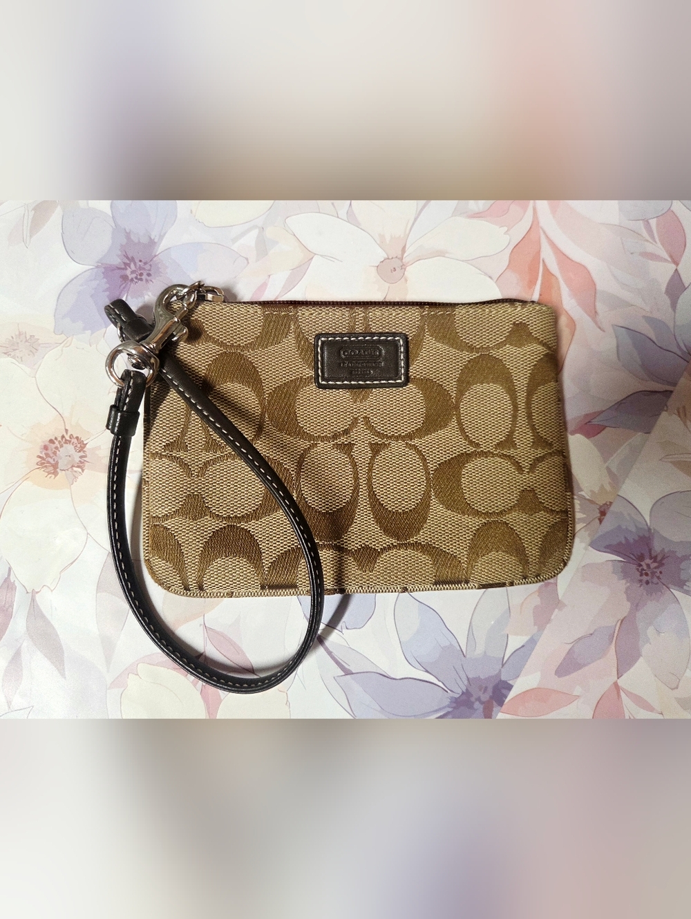 Vintage Coach Signature Canvas Wristlet
